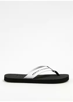 Черно-белые мужские тапочки Armani Exchange
