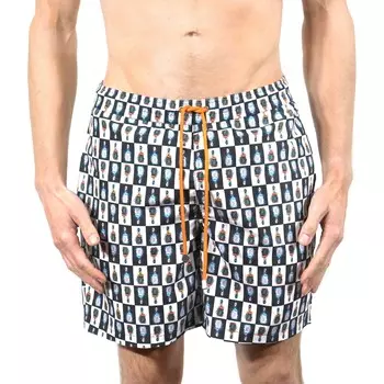 Черно-белые плавки с бутылкой виски Luchiano Visconti, мультиколор