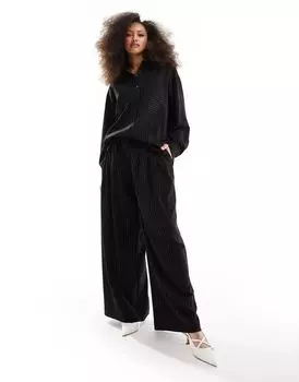 Черно-белые полосатые брюки ASOS