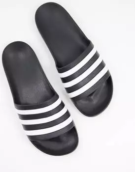 Черно-белые шлепанцы adidas Swim Adilette