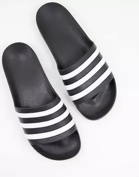 Черно-белые шлепанцы adidas Swim Adilette