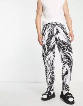 Черно-белые зауженные брюки ASOS MADE IN KENYA