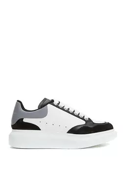 Черно-белые женские кожаные кроссовки Alexander McQueen