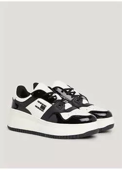 Черно-белые женские кожаные кроссовки EN0EN02523YBI Tommy Hilfiger, черно-белый