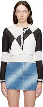 Черно-белый моно кардиган Kijun