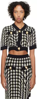Черно-белый морфированный кардиган Moschino