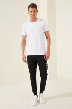 Черно-белый мужской спортивный костюм Jogger со спортивным принтом стандартной формы TOMMYLIFE