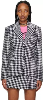 Черно-белый пиджак Vichy Versace