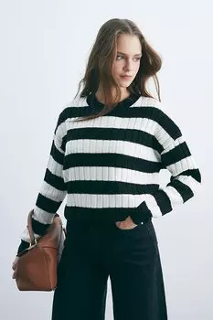 Черно-белый полосатый свитер Pieces of Melon