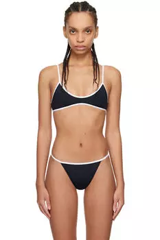 Черно-белый скульптурирующий верх бикини Рио Tropic of C