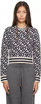 Черно-белый свитер с монограммой Burberry