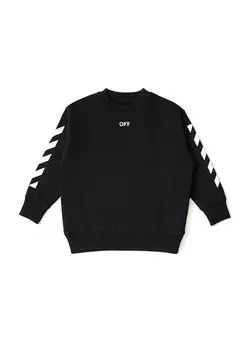 Черно-белый свитшот для мальчика с детализированным логотипом Off-White