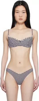 Черно-белый топ бикини Cola Gingham на косточках Frankies Bikinis