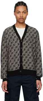 Черно-бежевый кардиган с монограммой MISBHV