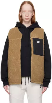Черно-бежевый зимний жилет Club+ Nike