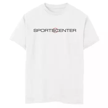 Черно-красная футболка с графическим логотипом и текстовым логотипом ESPN SportsCenter для мальчиков 8–20 лет Licensed Character