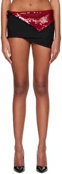 Черно-красная мини-юбка со вставками LaQuan Smith