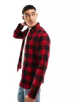 Черно-красная рубашка в клетку Jack & Jones Essentials
