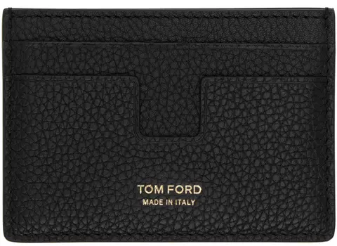 Черно-красная визитница с зажимом для денег TOM FORD