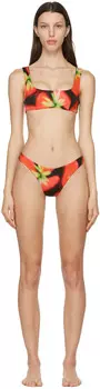 Черно-красное бикини с вырезом-лодочкой Louisa Ballou