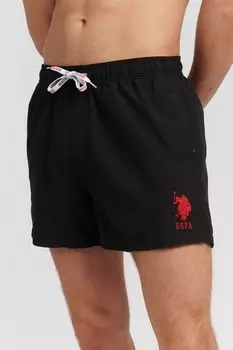 Черно-красные шорты для плавания DHM Player 3 U.S. Polo Assn, черный