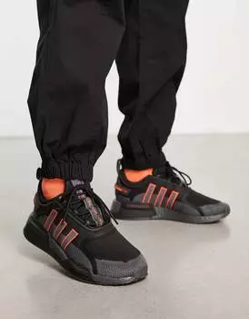 Черно-оранжевые кроссовки adidas Originals NMD_V3