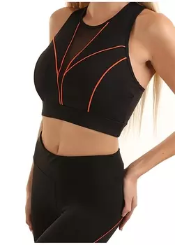Черно-оранжевый спортивный бюстгальтер Grab