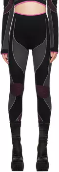 Черно-розовые бесшовные леггинсы Rossignol Edition Balmain