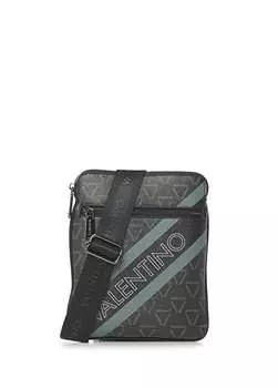 Черно-серая мужская сумка-мессенджер размером 19X23x1 см VBS7BV05 Valentino, серый