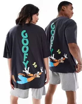 Черно-серая пижама Disney Goofy ASOS DESIGN