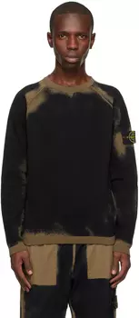 Черно-серая толстовка с регланами Stone Island