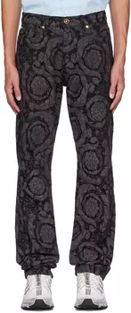 Черно-серые джинсы Barocco Versace