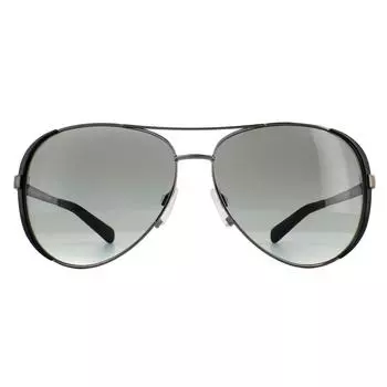 Черно-серые солнцезащитные очки Aviator Gunmetal с градиентом Michael Kors, черный
