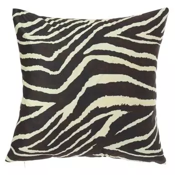 Черно-серый чехол на подушку с узором из меха зебры WLN