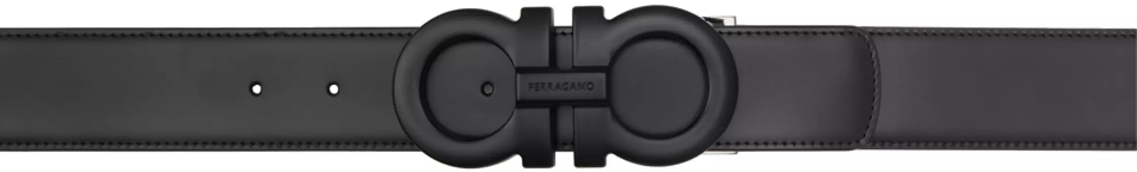 Черно-серый двусторонний ремень Gancini Ferragamo