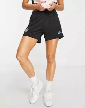 Черно-синие тренировочные шорты adidas Football Manchester United