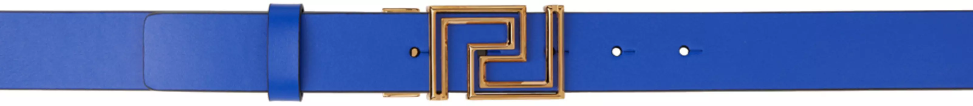 Черно-синий двусторонний ремень Greca Versace