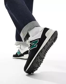 Черно-зеленые кроссовки New Balance 574