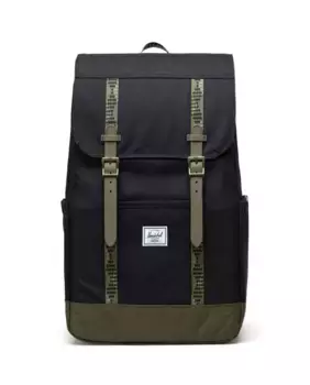 Черно-зеленый экологически чистый рюкзак унисекс объемом 23 л с чехлом для ноутбука Herschel, черный