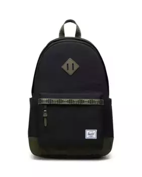 Черно-зеленый экологически чистый рюкзак унисекс объемом 24 л с чехлом для ноутбука Herschel, черный