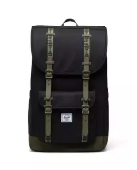 Черно-зеленый экологически чистый рюкзак унисекс объемом 30 л с чехлом для ноутбука Herschel, черный