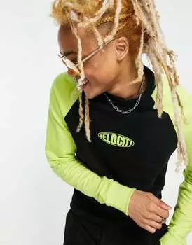 Черно-зеленый свитшот ASOS DESIGN в стиле колор-блок