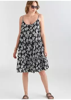 Черно-желтое женское пляжное платье длиной выше колена Marks & Spencer