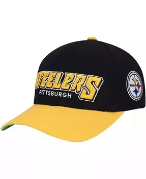 Черно-золотая регулируемая кепка Big Boys Pittsburgh Steelers Shredder Mitchell & Ness, черный