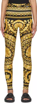 Черно-золотые леггинсы Barocco Versace