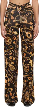 Черно-золотые приталенные спортивные брюки Marine Serre