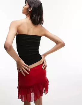 Черное бесшовное бандо со сборками Topshop