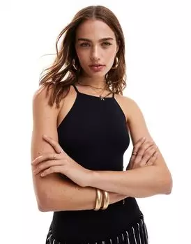 Черное бесшовное боди с квадратным вырезом в стиле 90-х ASOS DESIGN