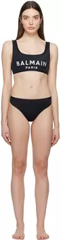 Черное бикини с вышивкой Balmain