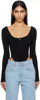 Черное боди из фурнитуры Mugler